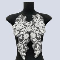 Floral Pattern Embroidery Applique Mesh Fabric Motif Exquisite Cloth Patch  Garment Decor balta