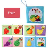 Kūdikių minkšto audinio knyga naujagimiams 0–12 mėnesių 3D knyga Gyvūnų šeimos pažinimo Montessori ankstyvojo ugdymo žaislai vaikams Dovana Fruit blue