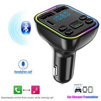 QC3.0 automobilinis greitas įkroviklis FM siųstuvas Bluetooth 5.0 laisvų rankų belaidis automobilinis dvigubas USB automobilinis įkroviklis Automatinis radijo moduliatorius MP3 adapteris juoda