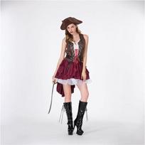 Halloween costume, adult female Somali pirate costume game uniform XXL brown