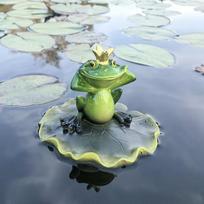 Garden Courtyard Resin Frog Ornament for Ponds 12*12.5*9.5 cm gray