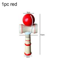 1pc Wooden Kendama Traditional Japanese Skill Toy for Hand Eye Balance Training Party Game Birthday Gift Fun Sport Props TMZ raudona