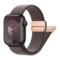 Nylon Loop Strap for Apple watch band 40mm 45mm 44mm 49mm 41mm 38mm 42mm Magnetic bracelet iWatch series 9 8 7 6 5 3 ultra 2 se 42mm 44mm 45mm 49mm black