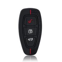 Car Key Pack for Ford ST Line Fiesta Focus Mondeo Ecosport Kuga Edge Escape Metallic Silicone Car Key Fob Case Accessories black