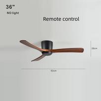 Creative Villa Hotel Decoration Fan Nordic Minimalist Variable Frequency Fan Living Room Bedroom Solid Wood Ceiling Fan Remote control gray