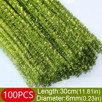 100pcs New 30cm Glitter Chenille Stems Wool Top Christmas DIY Craft Supplies Torsion Bar Wired Sticks