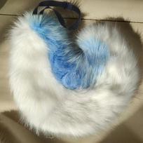 Furry Big Curly Shiba Inu Tail Wolf Tail Fursuit Tail Girl Plush Faux Fur Wolf Tail Fancy Dress Anime Lolita Cosplay Accessories One Size gray
