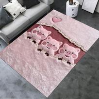 2D PLOKŠTAS 2025 Naujas Mielas rožinis paršelis Kilimas Kilimas svetainei Miegamajam Namų Sofos Dekoracija, Vaikų žaidimų Neslystantis grindų kilimėlis 70x100cm( 27x39in )