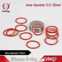 Red Silicone O-Ring, ID Options: 21.2/22.4/23.6/25/25.8/26.5/28/30mm, Thickness: 1.8mm 21.2*1.8mm (5pcs) Red Silicone O-Ring gray
