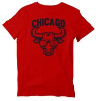 Cool Vintage Bull of Chicago T-Shirt, Distressed Chicago Skyline Basketball Tee 5XL įvairiaspalvis