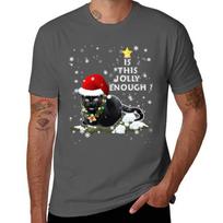 Is This Jolly Enough Funny Cat Santa Hat Tshirt T Shirts Designer Unisex Graphic T Shirt Tshirt 4XL black