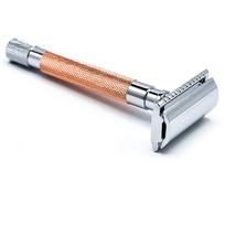 Parker Safety Razor 56R Heavyweight Double Edge Safety Razor with 5 Parker Premium Platinum Stainless Steel Razor Blades – Classic 3 Piece Design gray