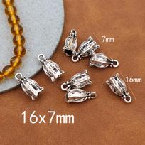Ancient Style Tulip & Lily Alloy Flower Charms: Pendants, Earrings, Hair Accessories, Bracelets, Necklaces for DIY Jewelry brown