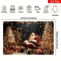 1Pcs Santa Reindeer Tree Decoration Background Winter Backdrop Decorations For Photo Studio Photo Booth Christmas Party 230x150cm