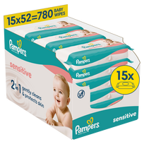 Drėgnos servetėlės kūdikiams Pampers Sensitive, 780 vnt.