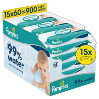 Drėgnos servetėlės kūdikiams Pampers Aqua, 900 vnt.