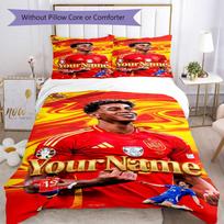 Lamine Yamal 32 Customize your name Bedding Set Breathable Duvet Cover with Pillowcases Home Decoration Birthday Gift 135cmx200cm yellow