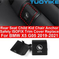 Car Interior Rear Seat Child Kid Chair ISOFIX Cover Anchor Safety Trim Replacement Decoration ABS For BMW X5 G05 X7 G07 2019-21 G05 Black 1PCS red