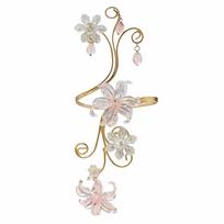 Iris Flower Design Floral Armlet Bracelet Hollow Out Fashion Arm Cuff Open Arm Bangle  For Women 1 white
