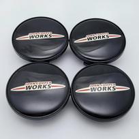 4 vnt. 54 mm 56 mm John Cooper Works logotipas Emblema Automobilio ratų centriniai dangteliai Ratlankių stebulės dangteliai Stiliaus aksesuarai MINI JCW JCW Badge black