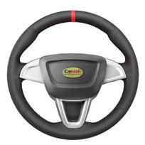 Pilnos juodos odos automobilio vairo užvalkalas Seat Ibiza 6J Mii 2012- black thread gray
