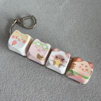 Mielas Katė Katė Fidget Clicker Raktų pakabukas Pirštų klaviatūra Pakabukas  Dovanos kačiukų gerbėjams 8 gray