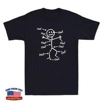 Ow Ow Ow Funny Chronic Pain Scream Character Graphic Men's Short Sleeve T-Shirt 3XL gray