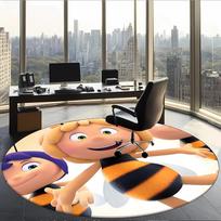 Maya The Bee (5) Round Office Rug Decorative Floor Rug for Office Bedroom Living Room and Home Space 150cmx150cm