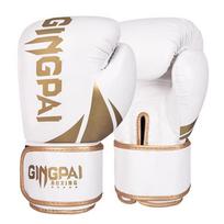 Kids Adult Boxing Gloves Punching Bag Training MMA Muay Thai Sparring PU Leather Fitness Combat Gear 6 oz balto aukso spalvos