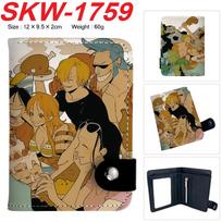 One Piece Anime Snap Button Wallet Vertical Card Holder Coin Purse for Students Men Women