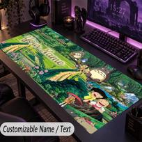 Custom Text Big Mousepad, Extended Desk Pad For Laptop Work GameMy Neighbor Totoro 40cmx90cm