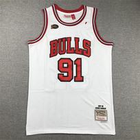 Chicago Bulls Retro Embroidered Basketball Jersey Michael Jordan 23 Scottie Pippen 33 Dennis Rodman 91 Cotton Sportswear Small gray