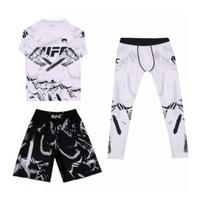 UFC Training Rash Guard 3-Piece Set MMA Fightwear Boxing Kickboxing Kid XL Height 120