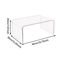 Acrylic Coffee Table Multifunction Decoration Tatami Low 40x30x20cm gray