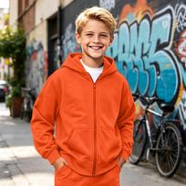 Kids Zip-Up Hoodie Sports Sweatshirt Jacket for Boys and Girls Casual Outdoor Wear 150 šafranas
