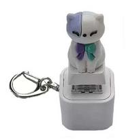 Rechargeable Screaming Goat Key Chain LED-Glowing Sounding Key Ring Mechanical Key Cap  Office Desk Cat
