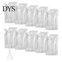Pouch 1 Set 350ML/500ML/200ML/100ML/1000ML Liquor Food Grade Transparent PET Sneak Beverage Alcohol Flask Hide Drinking Bag with Funnel Kitchen Tools 100ML white