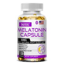 Taoters Melatonino kapsulės, 25 mg, su L-teaninu, ramunėlėmis, GABA, miego palaikymui, 120 kaps. 120 Capsules