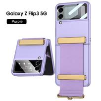 Apyrankė skirta Samsung Galaxy Z Flip 3 Flip 4 dėklui, fotoaparato stiklinė plėvelė ekrano apsauga, stovas kietas dangtelis Z Flip 1nd 2nd