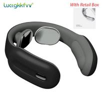 New Remote Smart Neck Shoulder EMS Muscle Massager Trainer Relaxation Electric Pain Relief ToolCervical Vertebra Physiotherapy gray