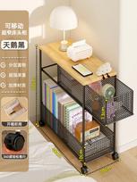 Ultra Narrow Bedside Table, Metal Rolling Cart, Slim Gap Storage Cabinet, 3-Tier Mobile Nightstand with Wheels for Small Space juoda