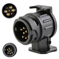 7–13 kontaktų arba 13–7 kontaktų priekabos adapteris Vilkimo adapteris 12V Vandeniui atsparus Elektrinis adapteris Kištukas Lizdas Keitiklis Jungtis Kemperiui gray