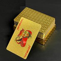 24K Gold Playing Cards Plastic Poker  Game Deck Foil Pokers Pack Magic Waterproof Card Gift Collection Game auksinė