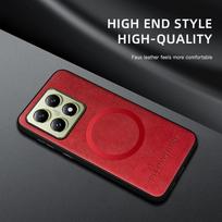 Magnetinis belaidis įkrovimas Odinis dėklas Motorola Signature Edge 70Ultra 60 Pro Fusion G86/06 Power for Magsafe telefono dangtelis Motorola Moto G Power (2024) raudona