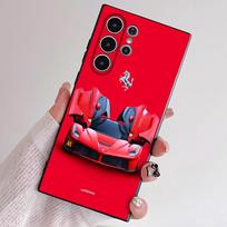 Klasikinis F-FerRAri telefono dėklas Samsung S serijai S21 S22 S23 S24 S25 FE Plus Ultra TPU minkštas, odai draugiškas dėklas samsungS25 red