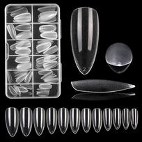 Case DIY Press On Nail Art Tool Salon Accessories Fake Nail Extension Full Cover Nail Tips Long Artificial Nails False Nails gray