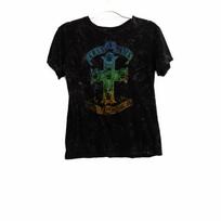 Guns N Roses Men Black T Shirt Acid Wash Appetite for Destruction Short Sleeve S XXL black