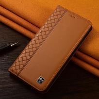 Originalios odos telefono dėklas Xiaomi Poco F1 F2 F3 F4 F5 F6 F7 GT Pro Ultra, atverčiamas su kortelių laikikliais, neslystantis tinklelio raštas Poco F4 ruda