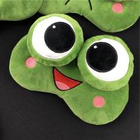 Cartoon Frog Big Eye Mask Breathable Shading Ice Sleep 3D Breathable Lunch Break Eye Mask Holiday Gift black