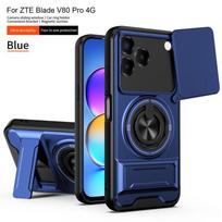 Magnetic Stand Push-Window Phone Case for ZTE Blade V70/V80Pro, NEO2/3 nubia Music 4G (Precision Hole) mėlyna